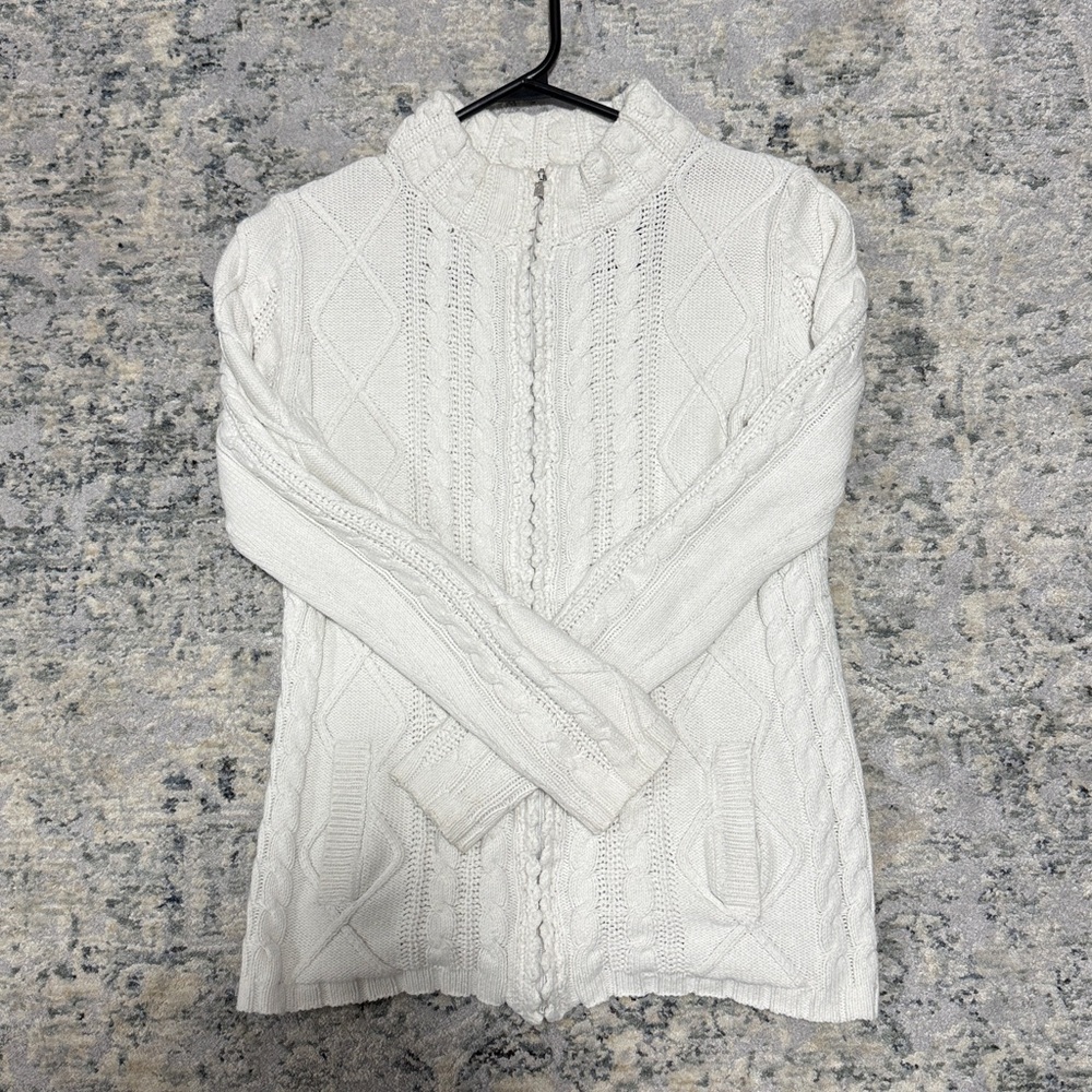 Vintage Cream Cable Knit Cardigan